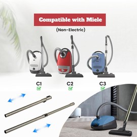 Extension Wand,Compatible with Miele C1 C2 C3Generic Tube,Metal Tube Stainless Wand,1 3/8" Central Vacuum Cleaner,Non Electric Telescopes for Pure Suction Canister Vacuum Cleaners