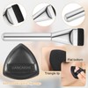 4PCS Makeup Brush Set, 1 Flat Foundation Brush, 2PCS Triangle