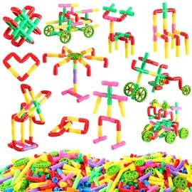 Libima 248 Pcs Tubular Pipes Building Blocks for Kids Over 6 Years Old Stem Building Toy Colorful Tube Pipe Toy Construction Set for Toddlers Educational Preschool Learning