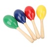 4Pcs Music Maracas Wood Iron Beads Professional Hand Percussion Rattles
