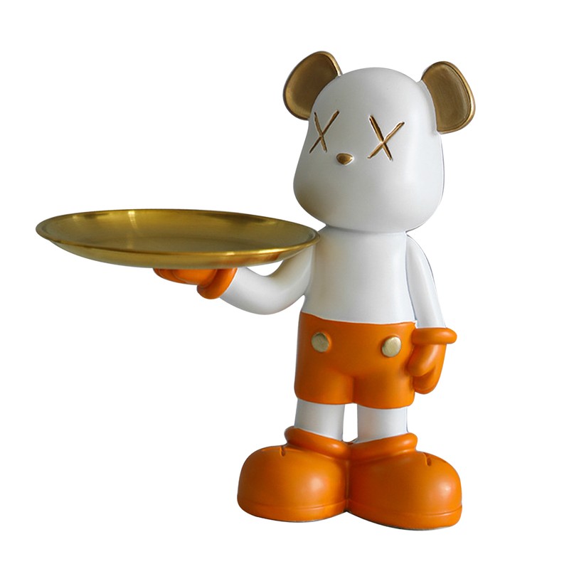 Bear Storage Tray Cute Resin Decorative Funny Trendy Bear Sculptures