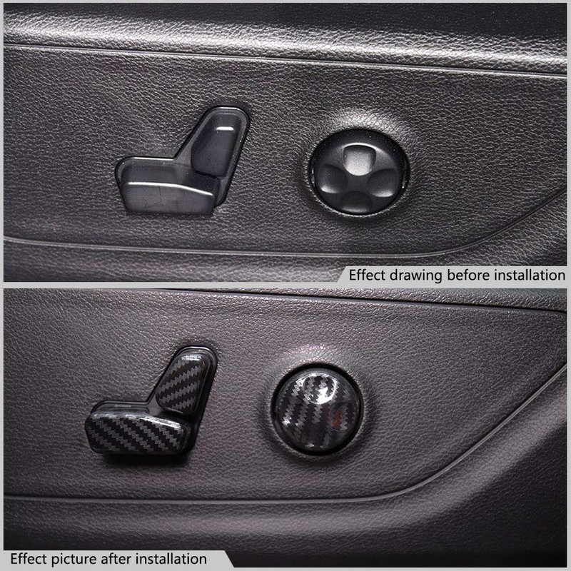 Korlot Carbon Fiber Seat Adjustment Button Cover Trim For Dodge