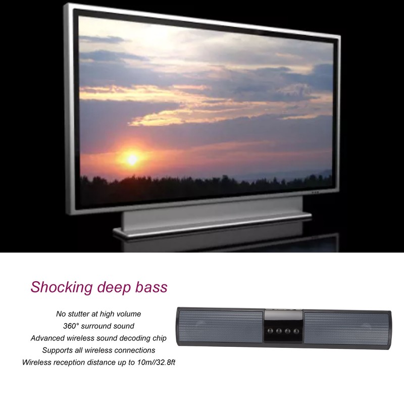 Bluetooth Speaker Stereo Memory Card AUX USB Input Desktop Bar