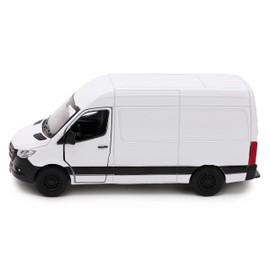Toyland® 12cm Pull Back & Go Die Cast White Sprinter Van With Open & Close Doors - Toy Vehicles - 1:48 Scale