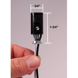 Creative Hobbies Pack of 12 - Candelabra Base Lamp Holder Light Socket, Keyless Phenolic, 6 Inch Wire Leads, for E12 Incandescent LED Light Bulbs