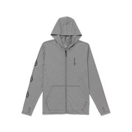 Volcom Men's Standard Iconic Stone Long Sleeve Hood, Heather Grey