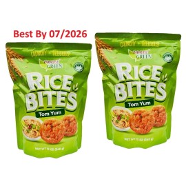 Paradise Green 2-PACK Paradise Green Crunchy Rice Bites Tom Yum 12 oz each bag