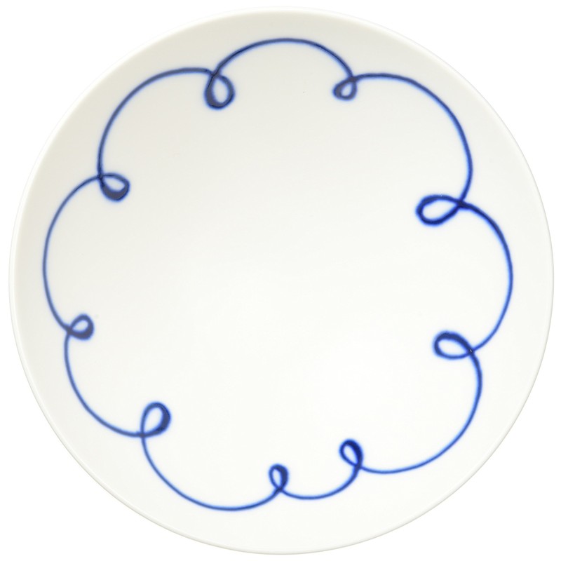 Hakusan Toki ST-10 Flat Tea Wan, White, Approx. 5.9 x