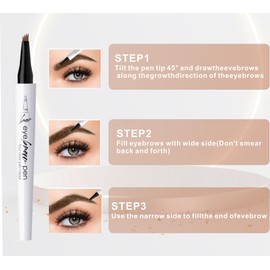 Magic Microblading Eyebrow Contouring Pencil - Microblading Eye Brow Contouring Pen - Precise Waterproof Brow Pen 4 Tipped Precise Waterproof With A Micro-Fork Tip Applicator