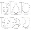 LILIAO Christmas Cookie Cutter Set, 6-pc, Christmas Tree, Santa Face,