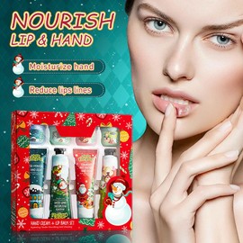 ARCHIDATE Hand Cream for Dry Hands - 8 Pieces Hand Cream Gift Sets for Women - Care Cream Gift Set with Hand Cream & Lip Balm - Moisturising Cream Hand Cream Mini - Small Gift Skin Care