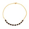 Anklet Black Onyx Gemstone Ankle Bracelet Gold Plated Chain Size