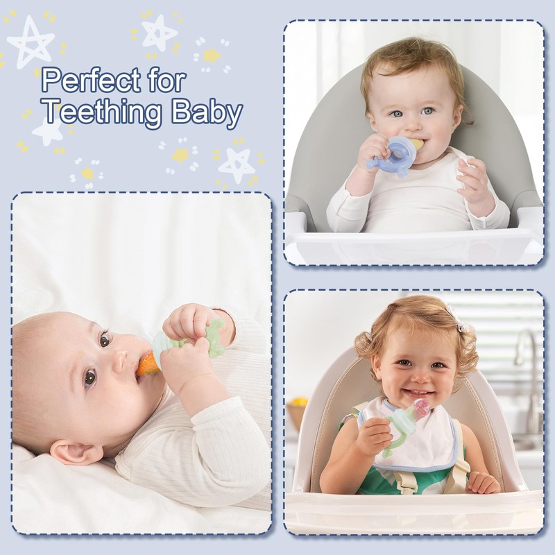 KingKam Baby Breastmilk Popsicle Molds & Baby Fruit Feeder (2