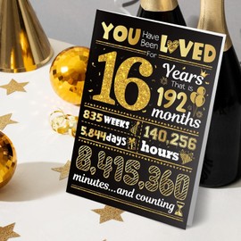 SYTHAK 16th Birthday Card for Boys Girls,Happy 16 Birthday Greeting Card for Daughter Son Brother Sister Friends,Party Decor Supply Ideas Birthday for Him or Her