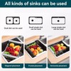 Adjustable Dish Drying Rack with Stainless Steel Drain Basket Over-The-Sink