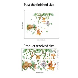 Wall Stickers Animals Cute Jungle Animals Tiger Elephant Lion Giraffe Monkey Fox Zebra Zebra Forest Tree Wall Decal Decor Stylish Art Removable Room Decoration Waterproof Wallpaper Sticker Boys Kids