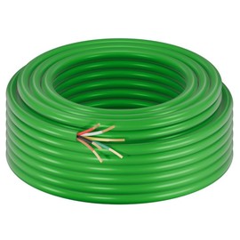 SUZCO Heavy Duty Enough 14AWG 100FT 6 Way Trailer Wire Harness - Green Sheath 6 Individually CCA Round Conductor Traditional SAE for Trailers, RVs, Hook-up Cable