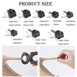 42Pcs women's high heels replacement pins, U-shaped heel protection caps -noise-reducing anti-slip heel caps, 8/9/10/10.5/11/12.5mm U-shaped pin heel tips, used for women's heel repair