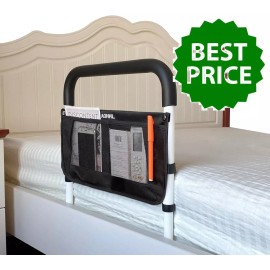 Bed Rails for Elderly Safety with Adjustable Heights Storage Pocket Assist Side