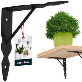 KOTARBAU® Shelf Bracket Black Metal Steel 150 x 150 mm Shelf Brackets Metal Shelf Bracket Black Shelf Bracket Wall Shelf Bracket Angle for Shelf Wall Bracket Shelf Angle