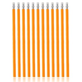 Sketching Pencils Set, 12 PCS HB Pencils With Rubbers On The End, Graphite HB Pencils, HB Pencil Pack with Erasers, Writing Pencils for Children, for School Supplies, Orange, HB