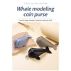 Whale-Shaped Leather Coin Purse Keychain, Cute Animal Pouch for Coins,