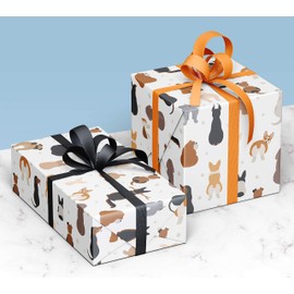 4 x Fun Eco Dog Wrapping Paper Sheets 70cm x 50cm - Premium Recyclable Animal Gift Wrap Designed for Father's Day, Birthday and more. Made in the UK