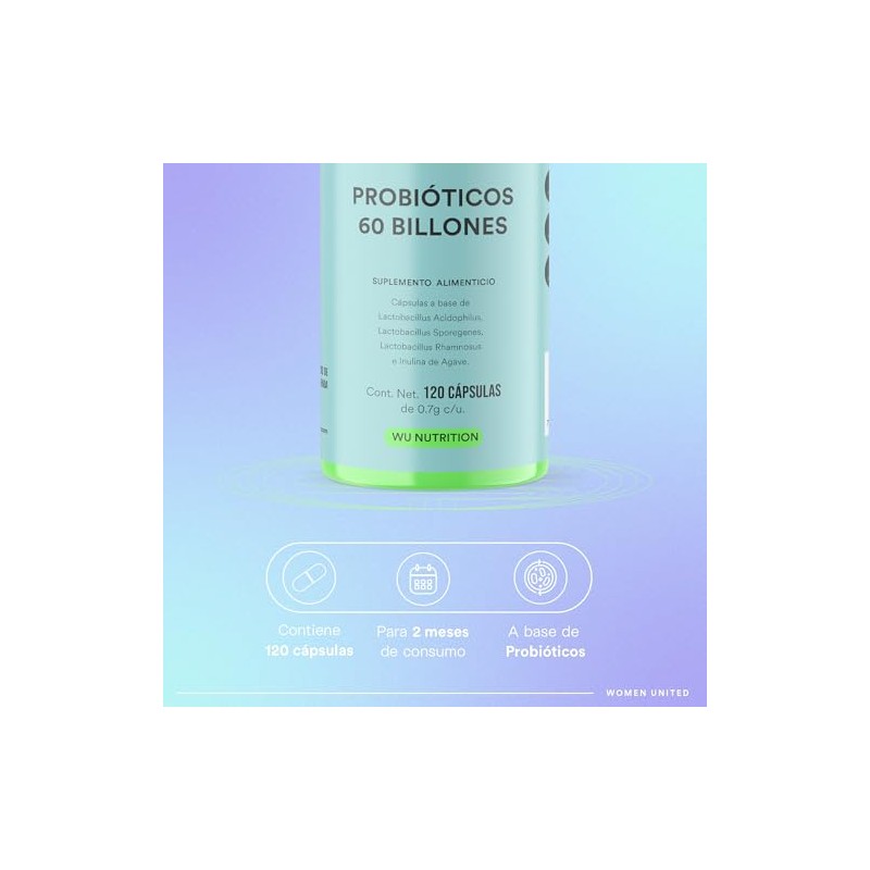 Nutrition Probióticos Billones Simbióticos Prebióticos Inulina Agave Lactobacillus Rhamnosus Acidophilus