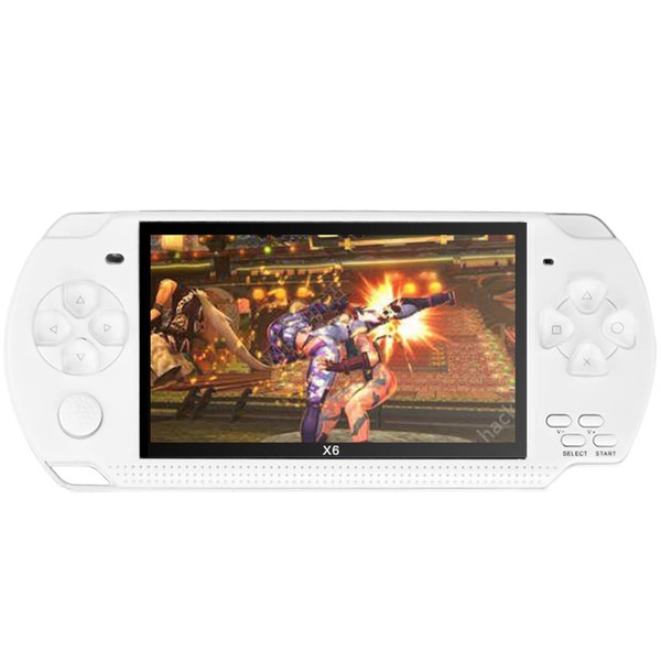 4.3'' Portable Retro Handheld Game Console Video Game 8GB 128-Bit Built-In 10000+Games(White)