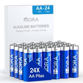 1 Hora Pilas AA Alcalinas 1.5V LR6, Paquete con 24 Bateras Desechables de Larga Duracin, para Mandos, Relojes, Linternas y Dispositivos del Hogar     