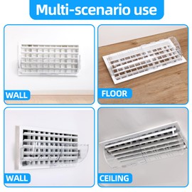 Antimbee 2 Pack Adjustable Magnetic Heat & Air Vent Deflector -Super Strong Neodymium Magnets 8" to 15" Length Fits Vents, Sidewall, Ceiling, Floor Registers - Curved Air Conditioner Vent Cover