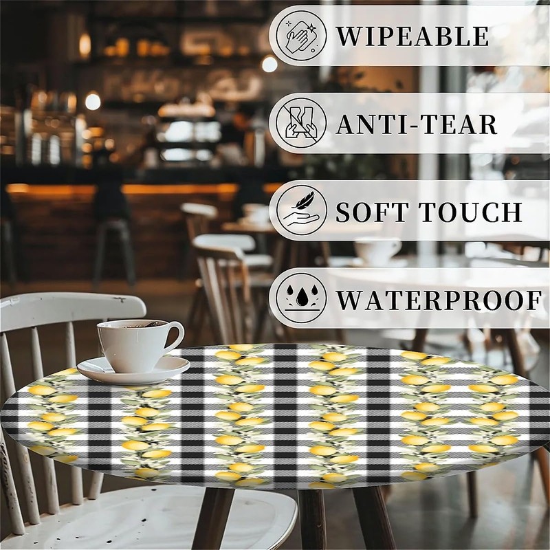 Outdoor Round Tablecloth with Elastic Band, Diameter 150 cm, Elastic