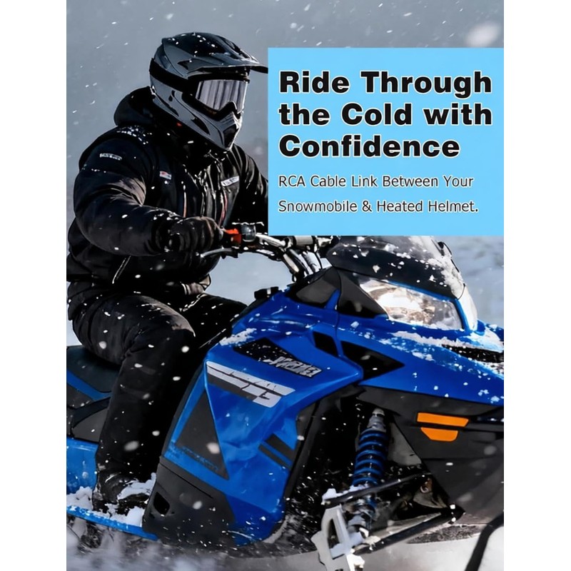 RAOPINGX Heated Shield Cord Snowmobile Helmet, RCA Plug Heated Cord
