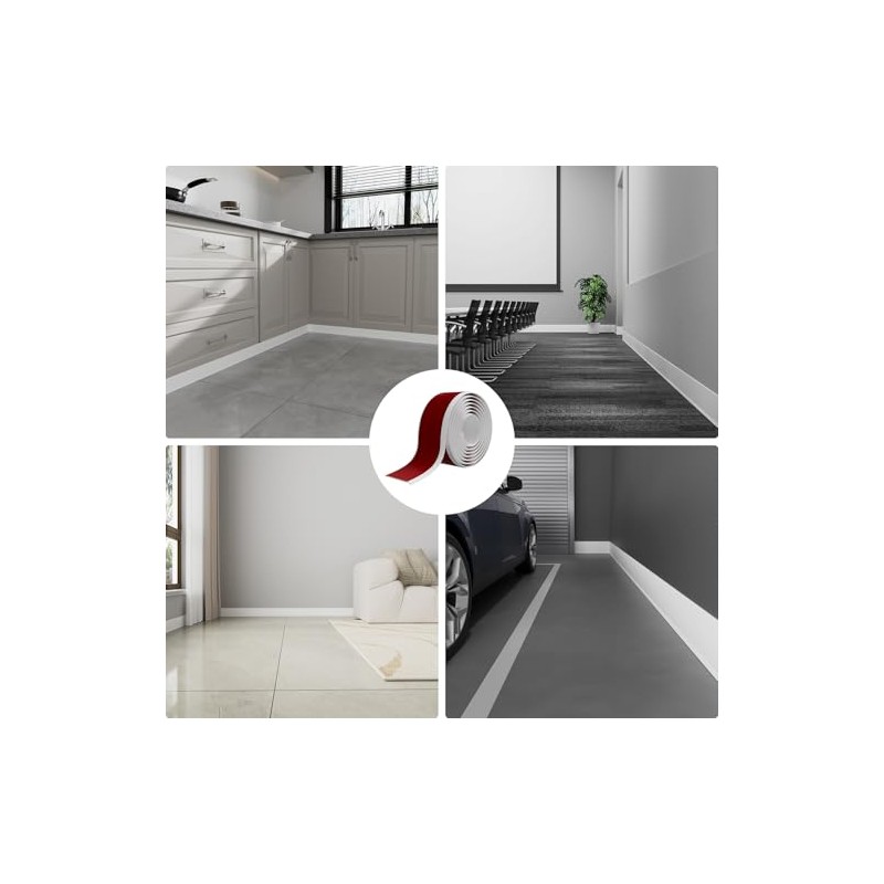 Flexible Vinyl Baseboard Trim, 4 Inch Peel and Stick Baseboard