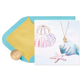 Papyrus Blank Card With Necklace For Her - Jewelry By Papyrus Collection (Seashell Necklace)
