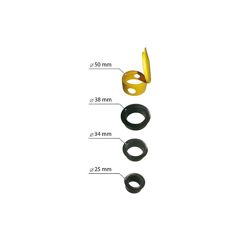 Krinner Reducing Sleeve Set for Five Pipe Sizes with 57/50/38/34