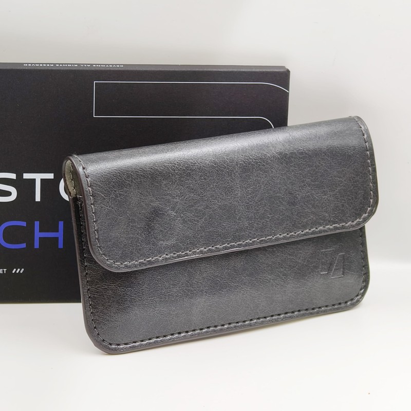 Keystone Cryptocurrency Hardware Wallet Pouch 2.0, Dark Gray PU Leather