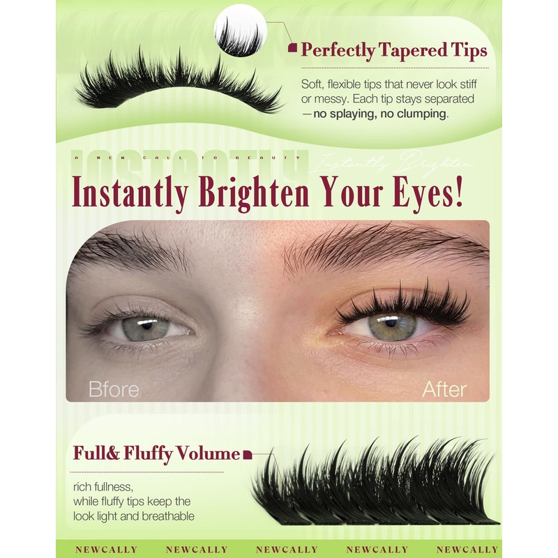 Fluff Cat Eye Lash Clusters Spikes Pre Mapped Eyelash Clusters