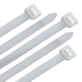 Superun Heavy Duty Zip Ties 24 Inch, Strong Large White Zip Ties 120 Lbs Tensile Strength Selflocking Wire Ties (Industrial Grade Cable Ties) Pack of 50 Clear