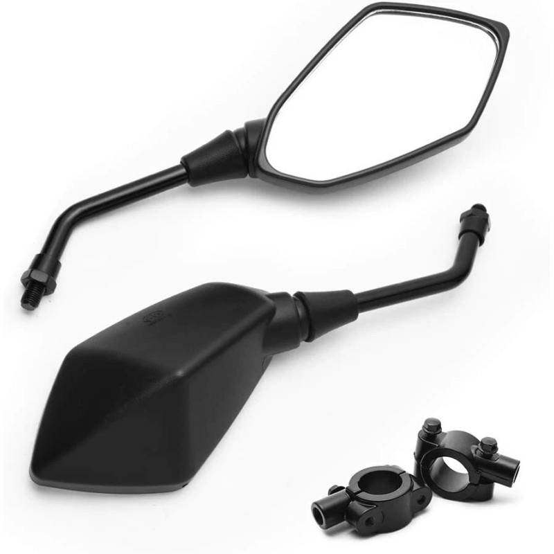 Dreamizer Motorcycle Rearview Mirrors + 7/8" Clamps For Yamaha Grizzly