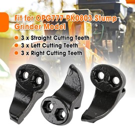 9 Pcs Carbide High Speed Cutting Teeth Fit for OPG777 PK0803 DK2 Stump Grinder Model for Left Right Straight Hardware