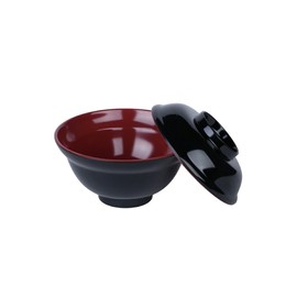 Thunder Group 3223JBR Multi-Use Bowl with Lid, Diameter 6.1 inches (15.4 cm), Height 4.3 inches (11 cm), 16.9 fl oz (480 ml), Soup Bowl, Melamine Tableware, Japanese Tableware, Dishwasher Safe,