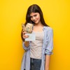 Fire Stone Cute Girls Wallet, Tir-folded Short Wallet with Cash