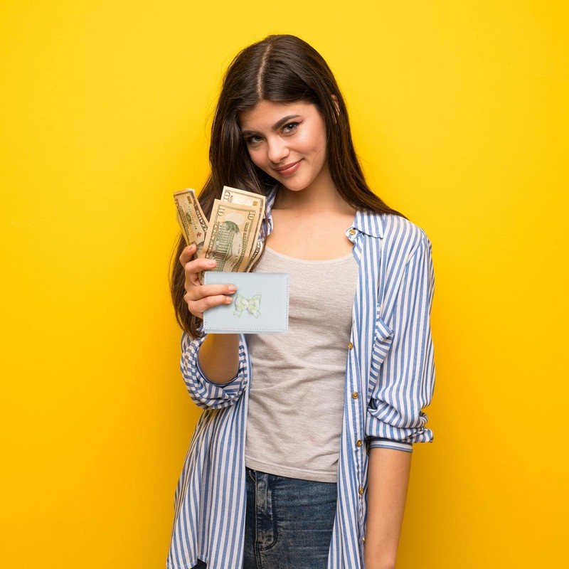 Fire Stone Cute Girls Wallet, Tir-folded Short Wallet with Cash