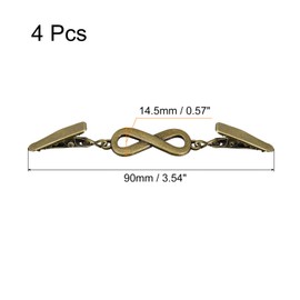 QUARKZMAN Pack of 4 Pullover Clips Retro Collar Clips for Cardigans Shirt Clips Scarf Clips Clothing Clip for Women (Bronze), Zinc