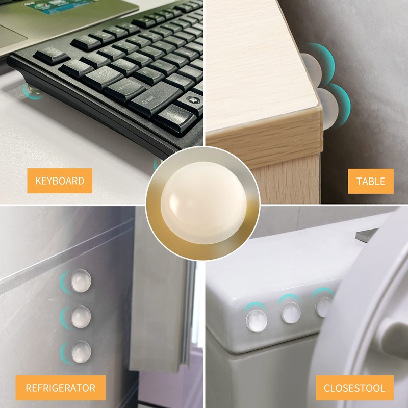 MILEQEE Door Bumpers - Clear, Sheets of 128, Small Soft