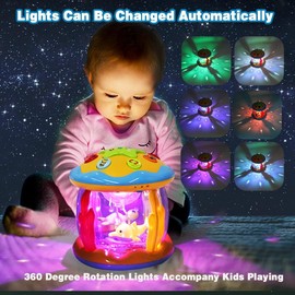 UpAfrik Baby Toys 12+ Months - Musical Rotating Light, Tummy Time & Learning Toys for Toddlers, Boys & Girls, Birthday Gifts 12-36 Months