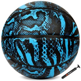 AND1 Chaos - Balón de Baloncesto y Bomba (Serie Jungle), tamaño Oficial 7 (29.5 Pulgadas), Hecho para Juegos de Baloncesto en Interiores y Exteriores (Azul/Negro)
