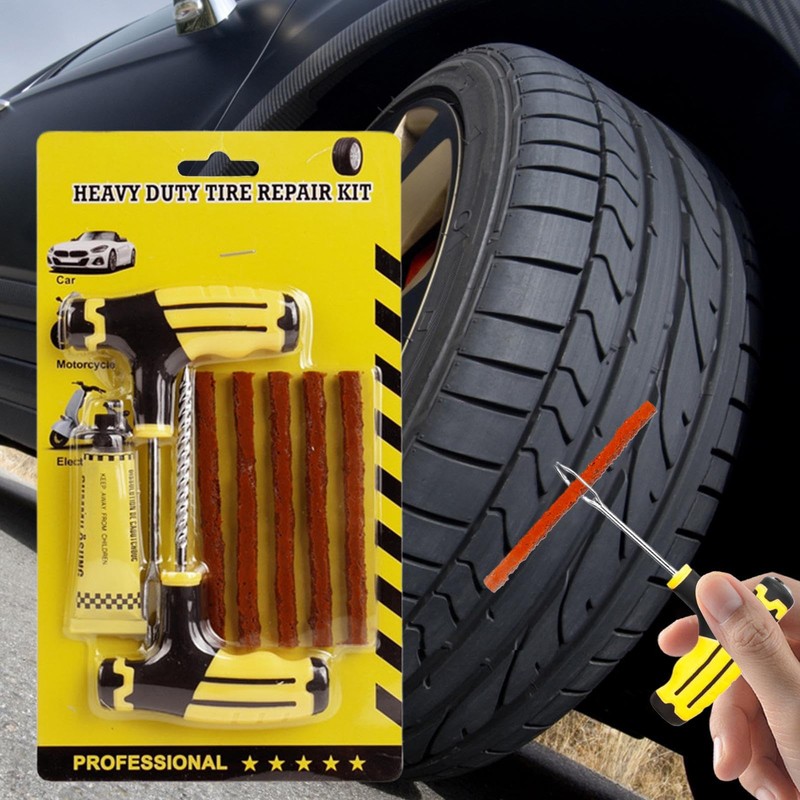 Flat Tire Repair Kit,Heavy Duty Car Flats Tire Plug Kit
