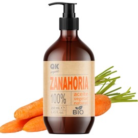 QKnatur Qknatur  CARROT OIL 250 ml  100% pure and natural  natural suntanner  moisturizes and rejuvenates the skin  repairs, moisturizes, and conditions hair